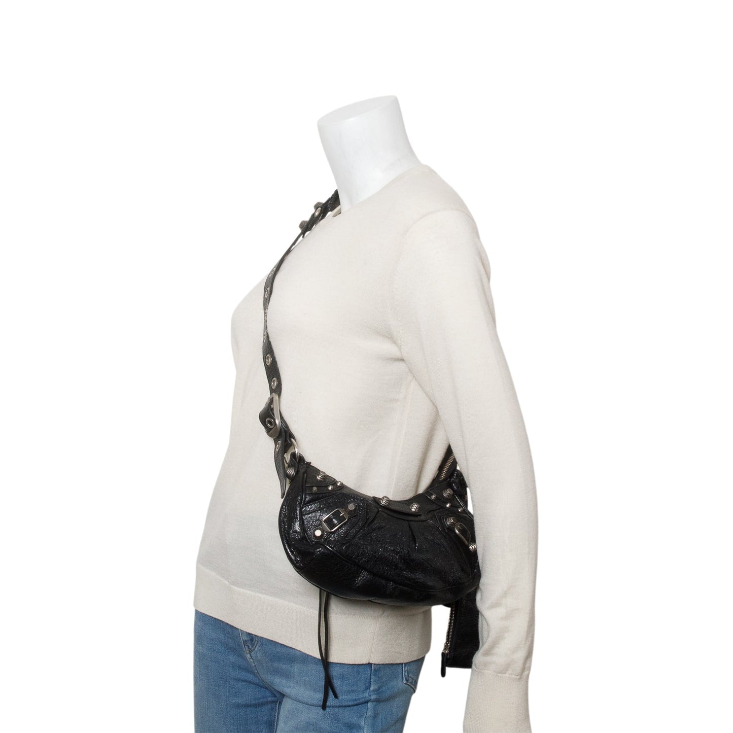 Balenciaga Arena Calfskin Le Cagole Xs Shoulder Bag Leather Black