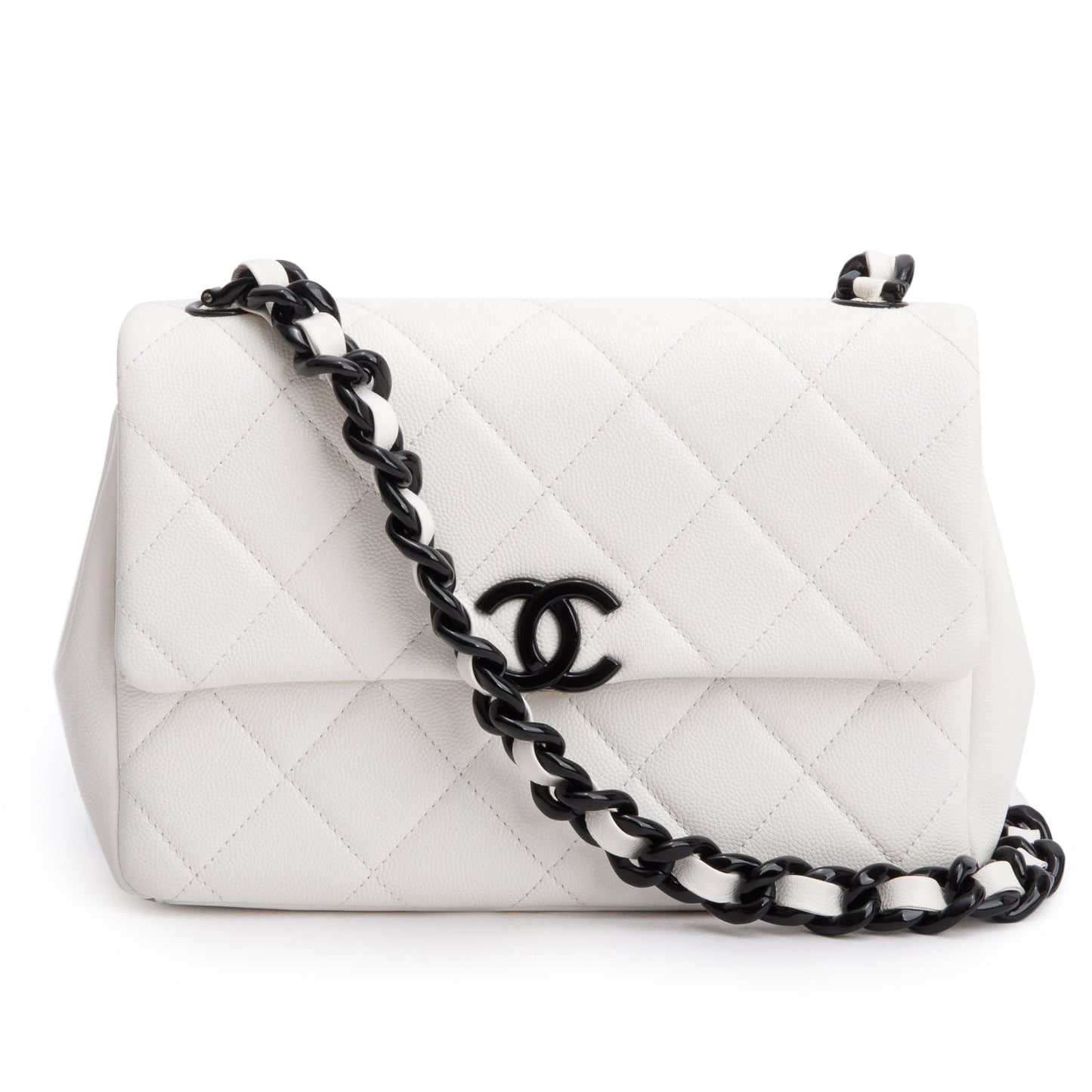 Chanel Caviar Quilted My Everything Flap White Travel Bag