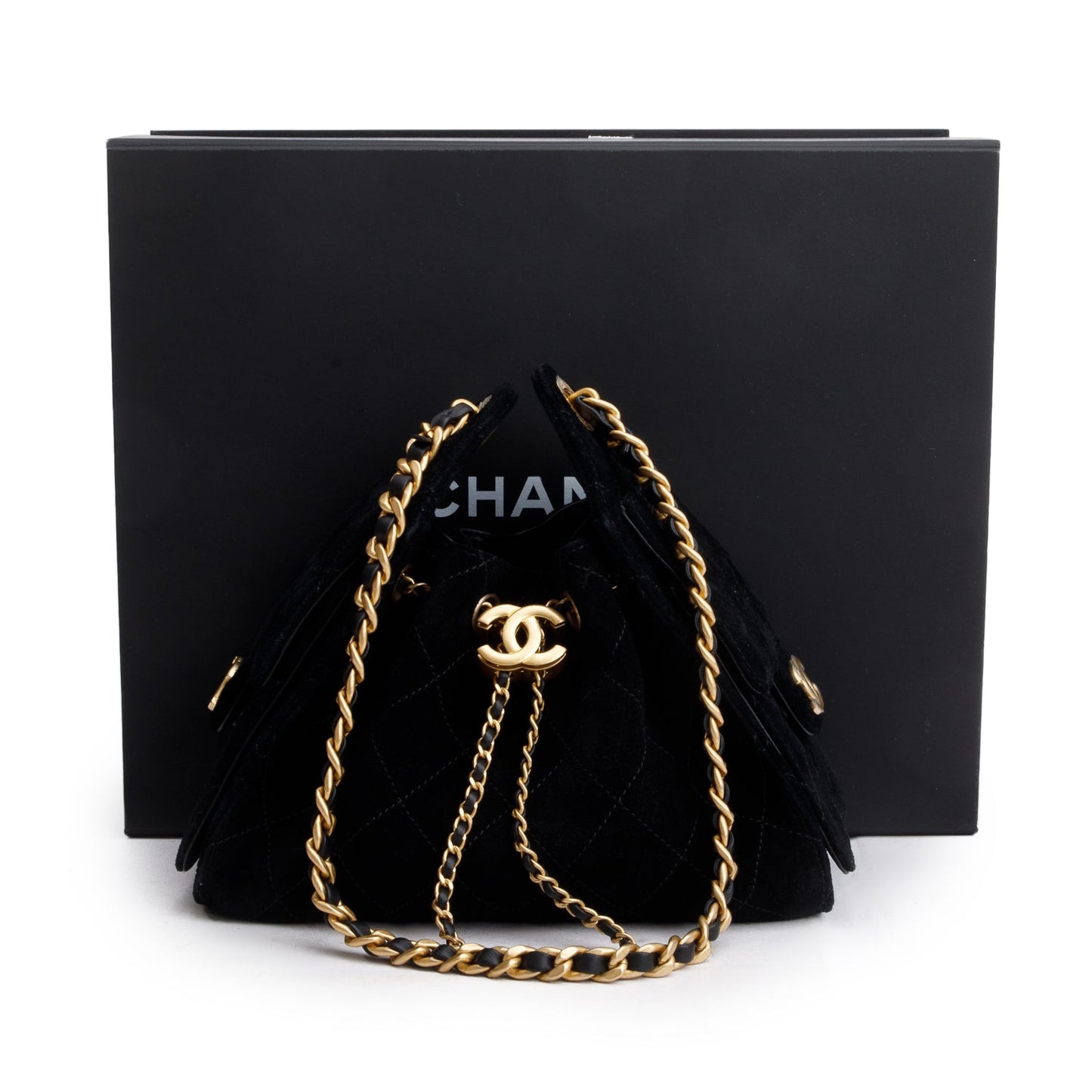 Chanel Suede 25 Black Travel Bag