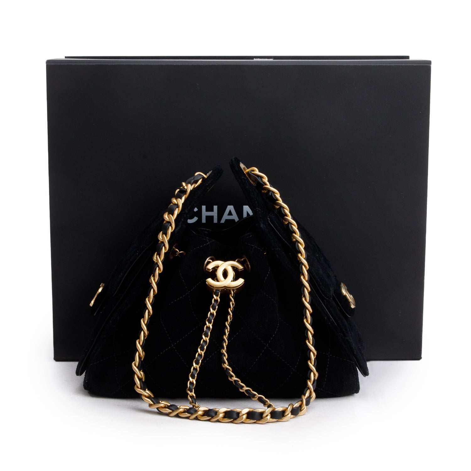Chanel Suede 25 Black Travel Bag