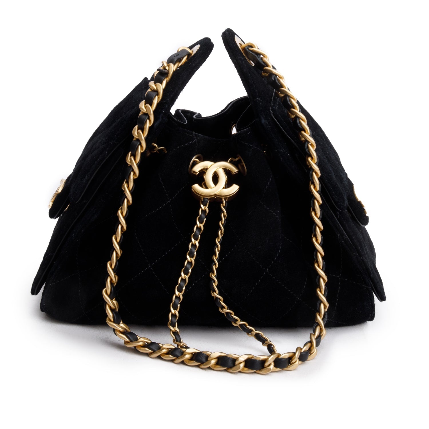 Chanel Suede 25 Black Travel Bag