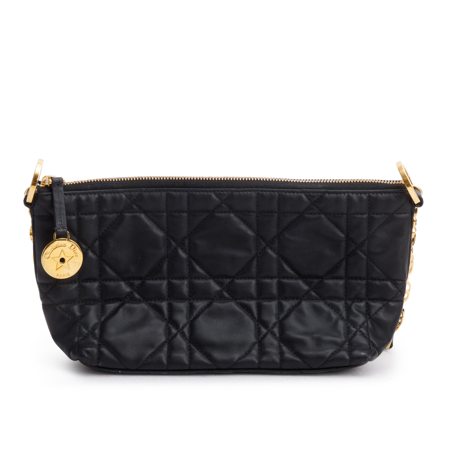 Dior Christian Macrocannage Lambskin star Hobo Bag Black Travel Bag