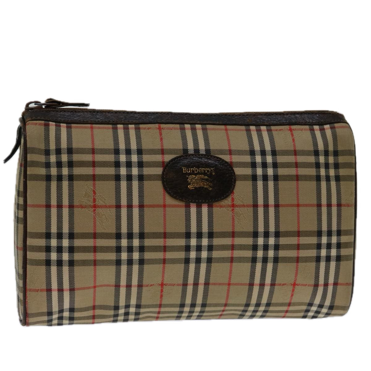 Burberry Luxury ss Nova Check Clutch Bag Auth Canvas Beige Beige Auth 69517