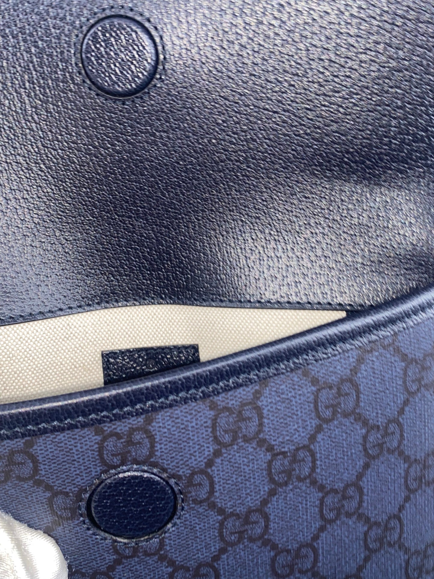 Gucci Flap Belt Bag Gg Canvas Navy Canvas Shoulder Bag Bag