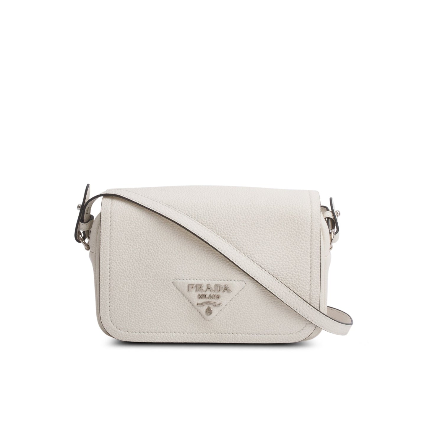 Prada Vitello Daino Crossbody Bag Cream Logo