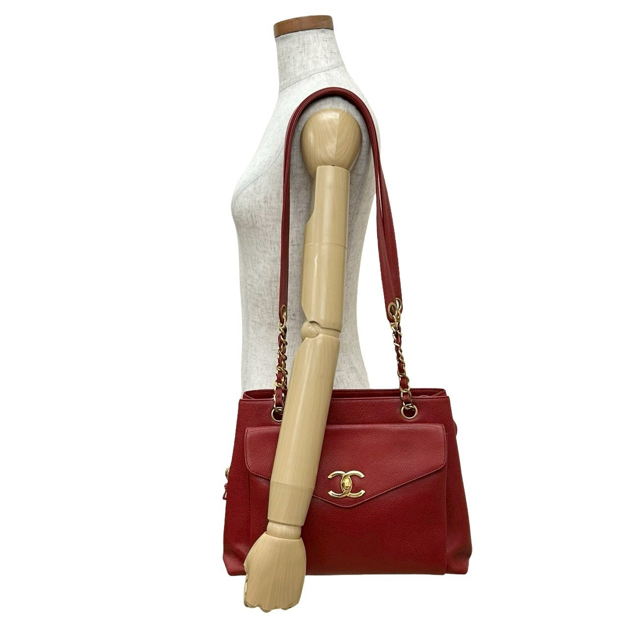 Chanel Matt caviar skin Red Tote Bag