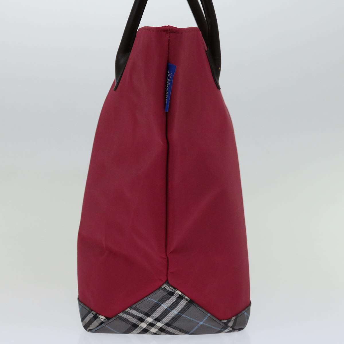 Burberry Luxury ss Label Tote Bag Auth Nylon Blue Red