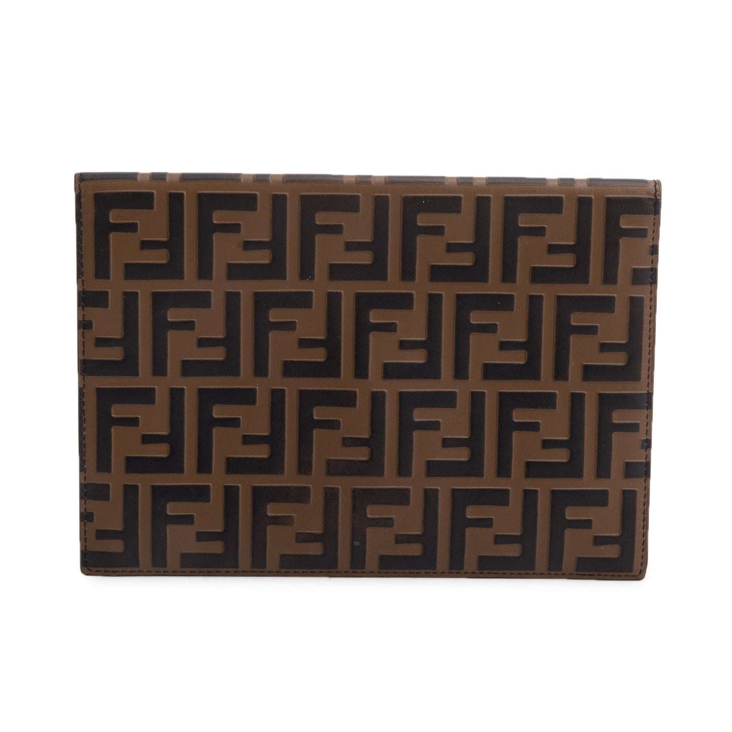 Fendi Vitello Ceylon Ff Embossed Ff Diamonds Flat Brown Shoes