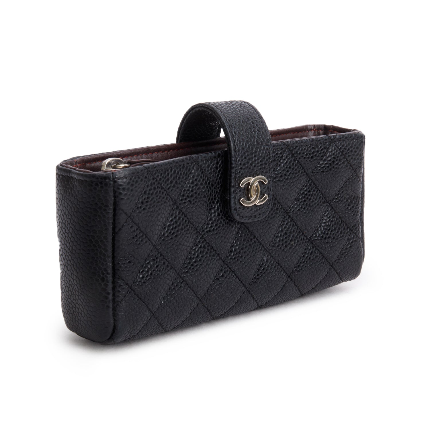 Chanel Caviar Quilted CC Phone Black Travel Bag