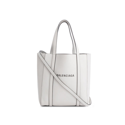 Balenciaga Smooth Calfskin Xxs Everyday Tote White Logo Tote Bag