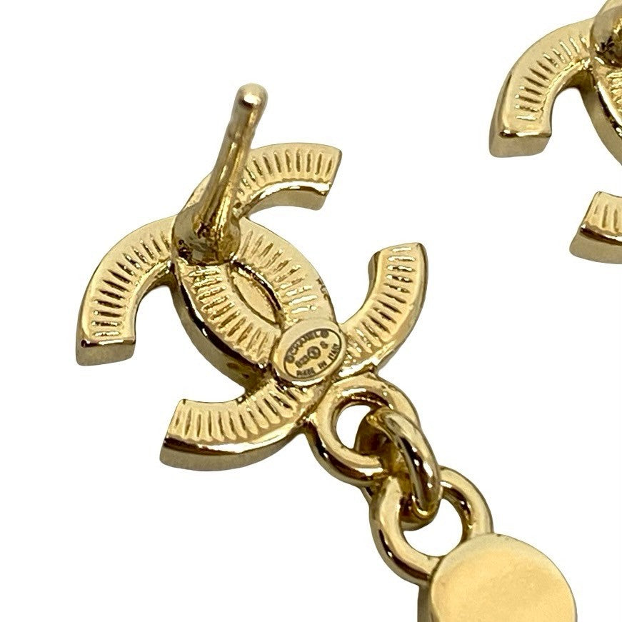 Chanel Pierce Plated Perfume Bottle Swing Pierce Handbag Denim Gold Jewelry