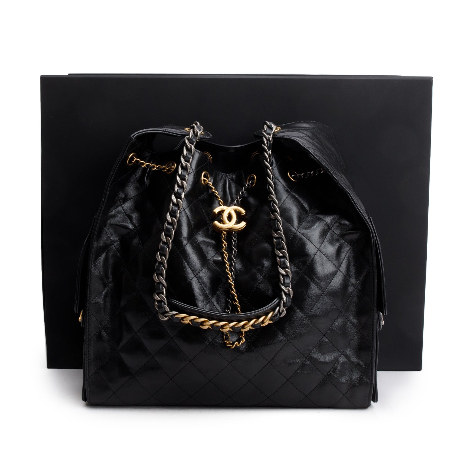 Chanel Grained 25 Lambskin Black Travel Bag