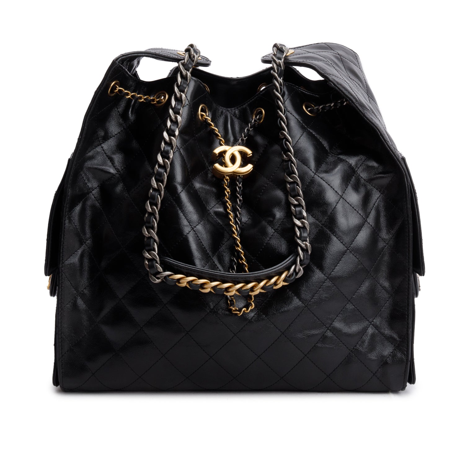 Chanel Grained 25 Lambskin Black Travel Bag