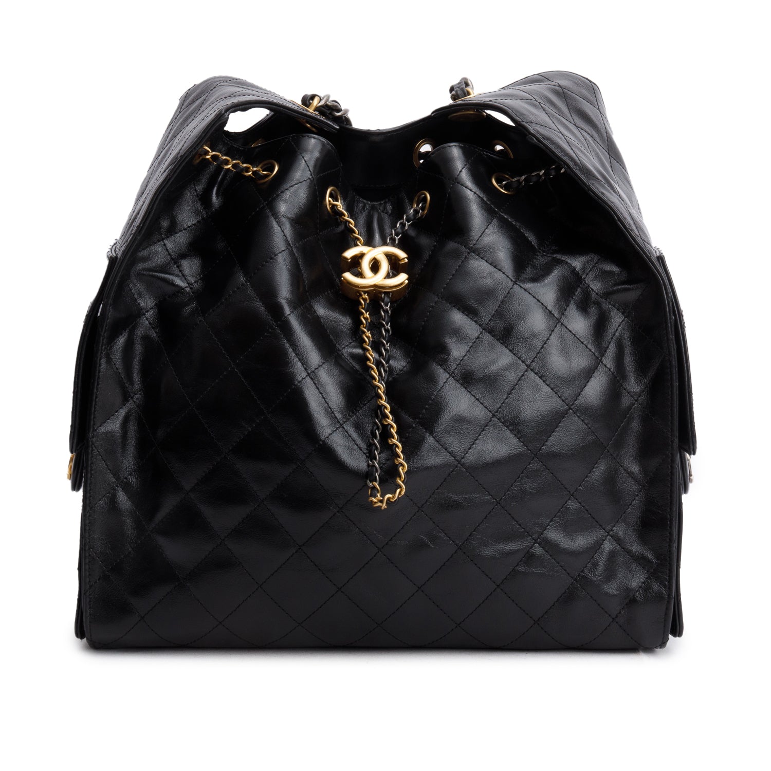 Chanel Grained 25 Lambskin Black Travel Bag