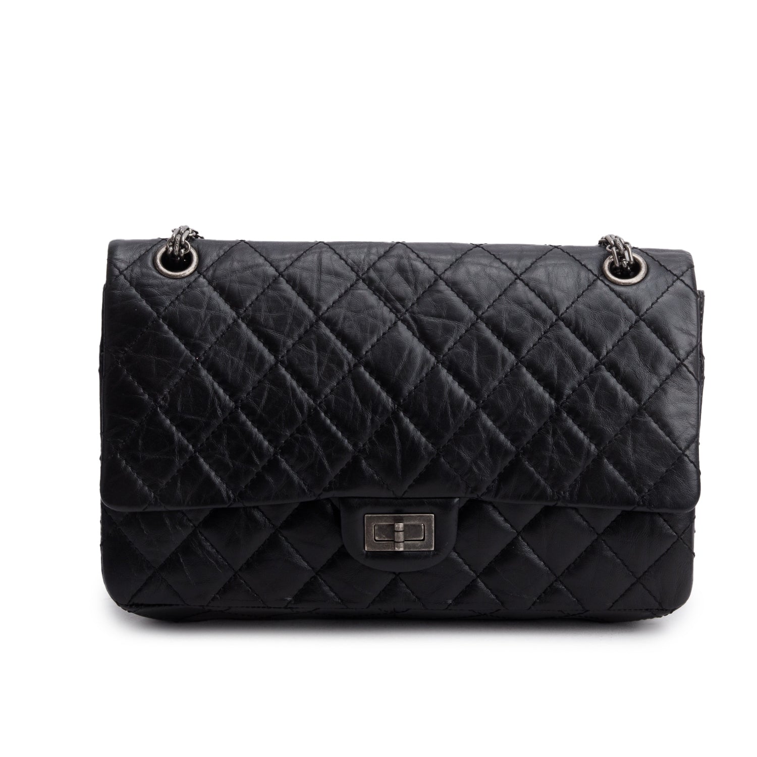 Chanel Aged 2.55 Reissue 226 Double Leather Calfskin Black Travel Bag Authenticity Card