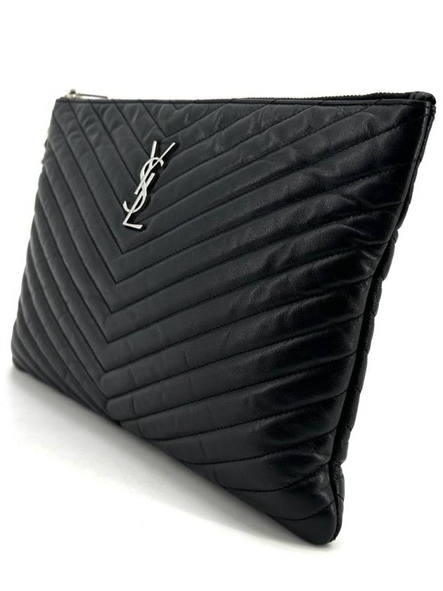 YSL Saint Laurent Luxury Trending Clutch New Monogram Silver Medium Clutch Bag