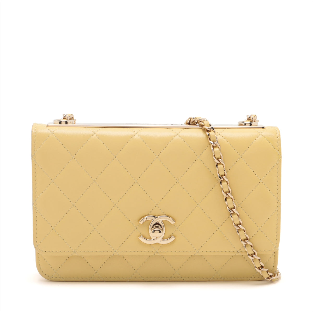 Chanel Matrasse  Chain Wallet Yellow G