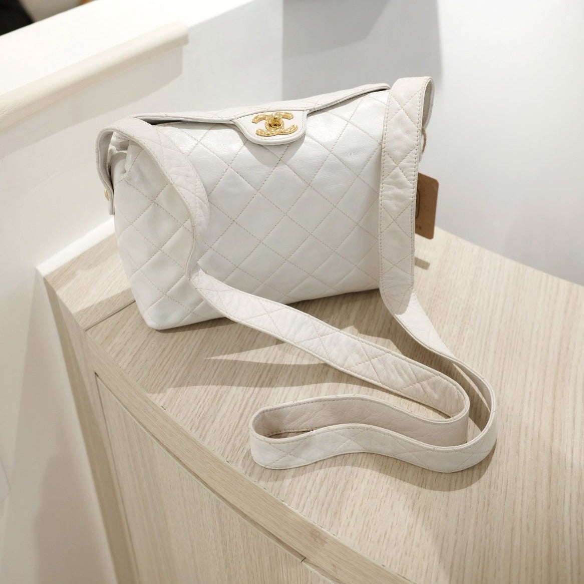 Chanel   diamond logo post bag