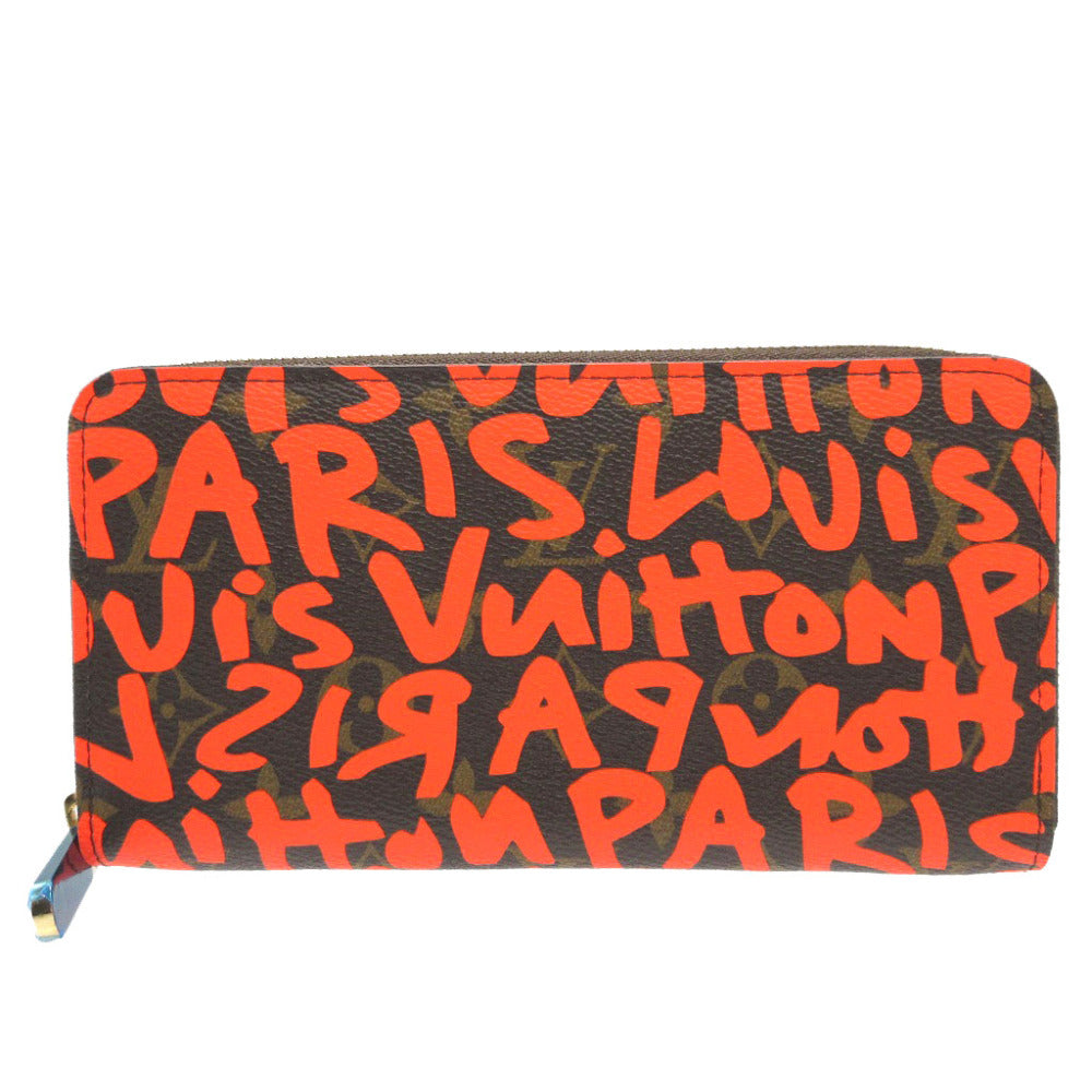 Louis Vuitton Long Purse M93711 Zip Around Monogram Canvas Orange Wallet Case