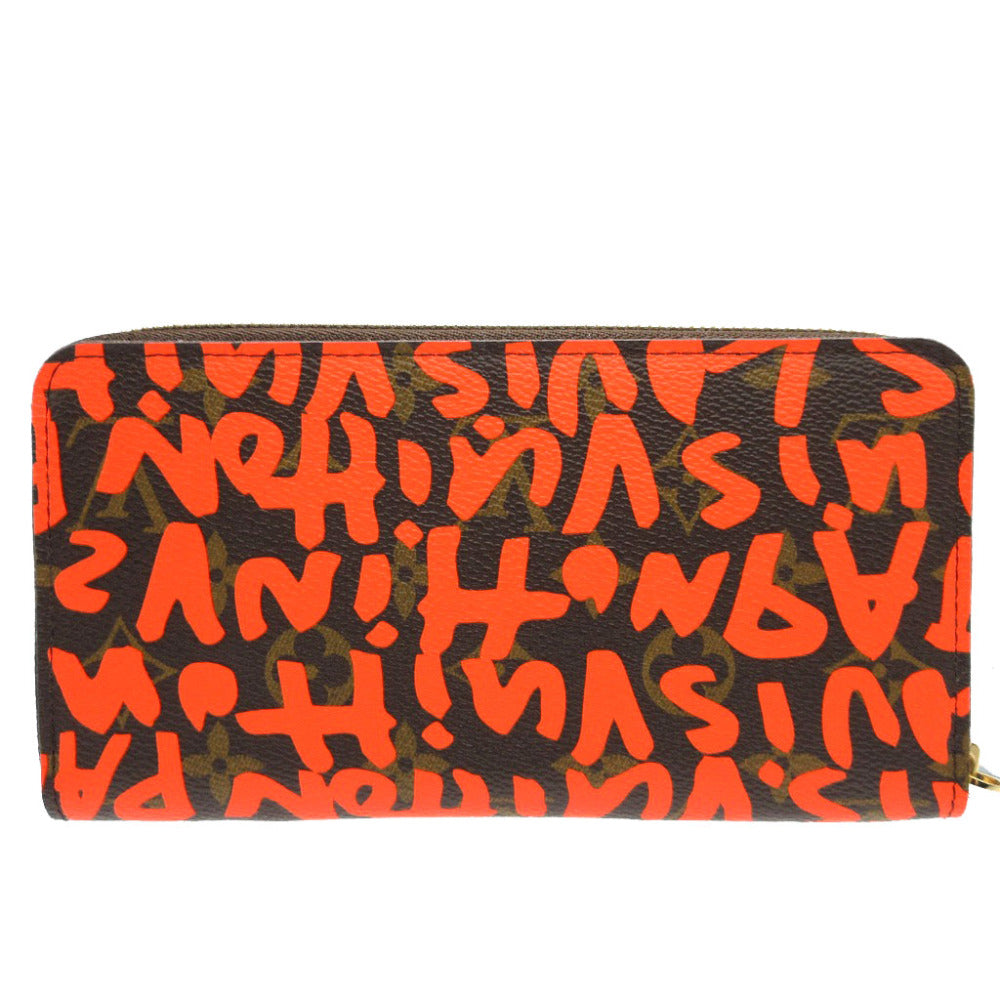 Louis Vuitton Long Purse M93711 Zip Around Monogram Canvas Orange Wallet Case