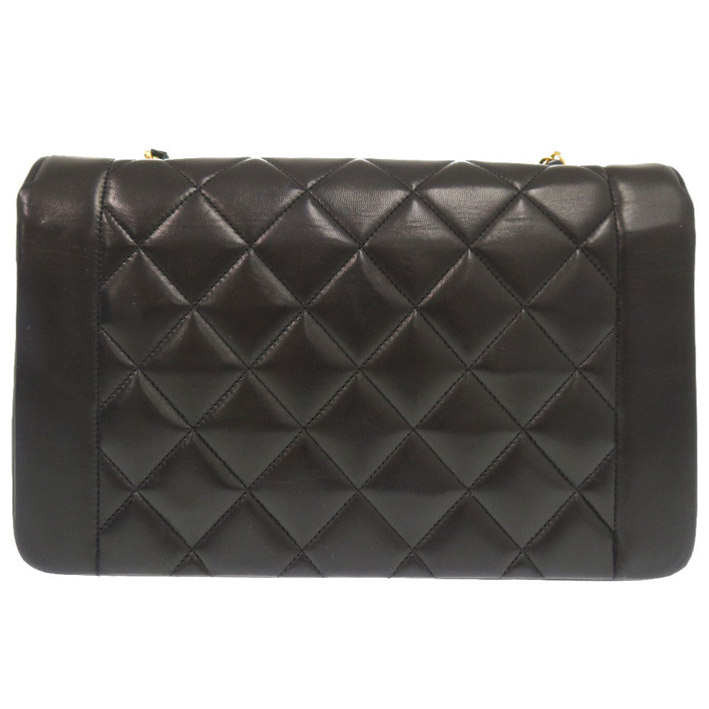Chanel lambskin Diana 25 Matelasse COCO Mark Black Shoulder Bag