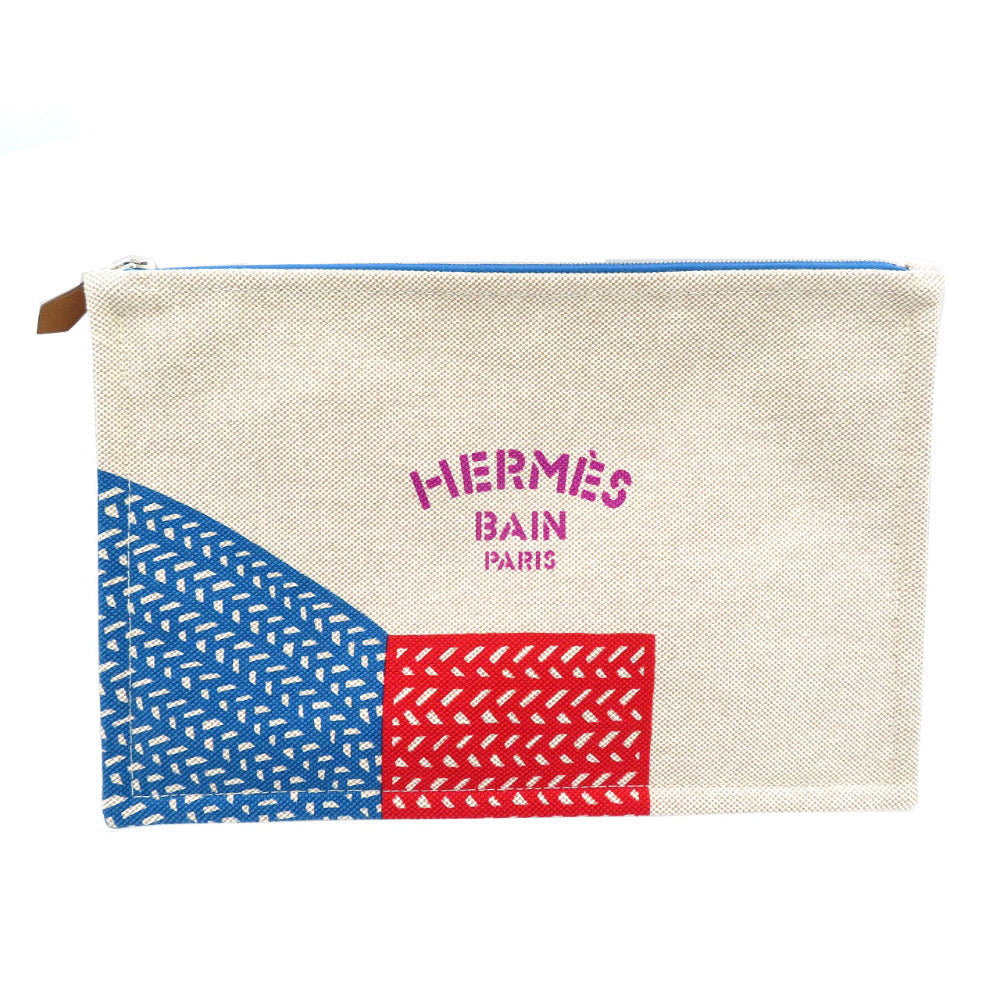 Pouch Cotton Poisson Natte Women(Unisex) Handbag Beige Travel Bag