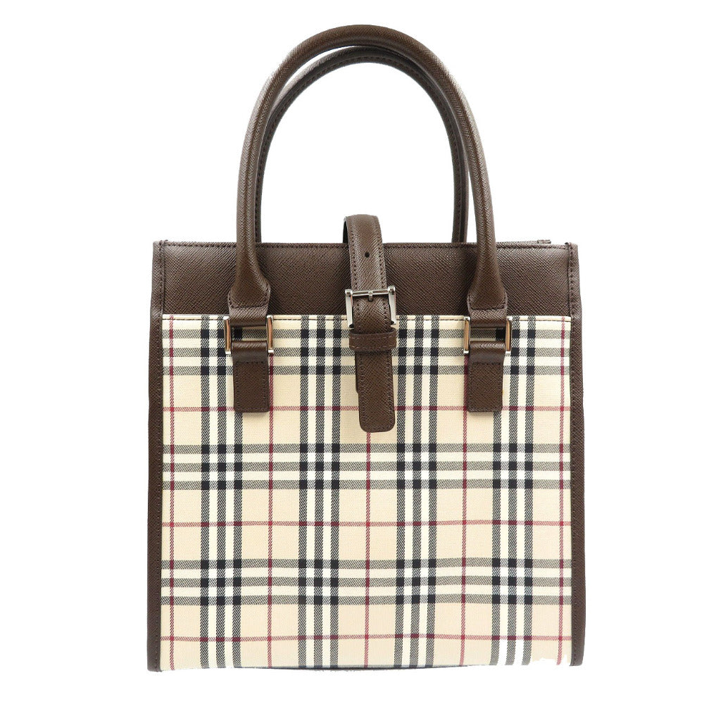Burberry Coated Women Handbag Canvas Beige Travel Bag