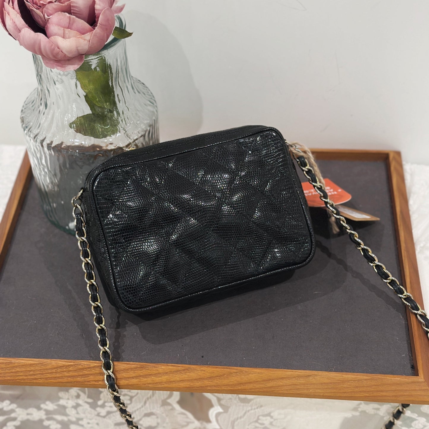 Chanel   lizard skin camera bag