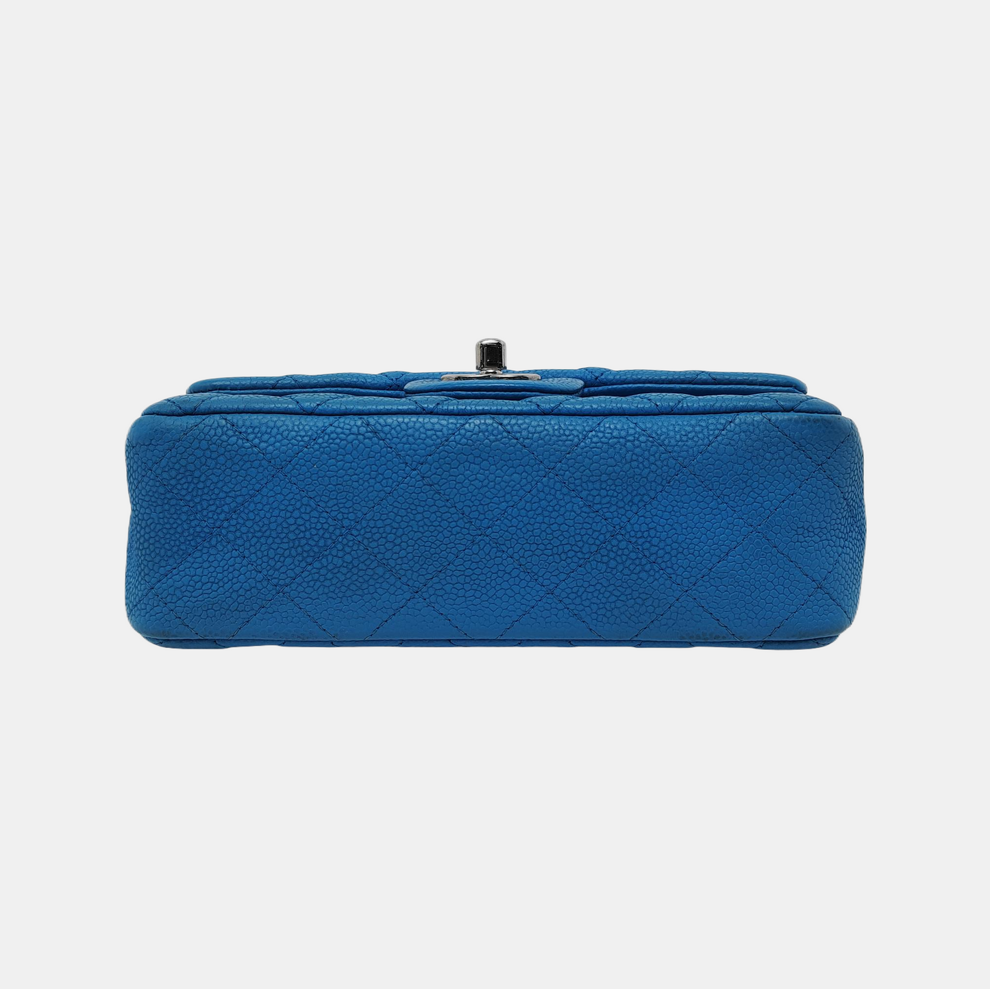 Chanel Classic Flap Rectangular Caviar Blue Leather Mini Bag