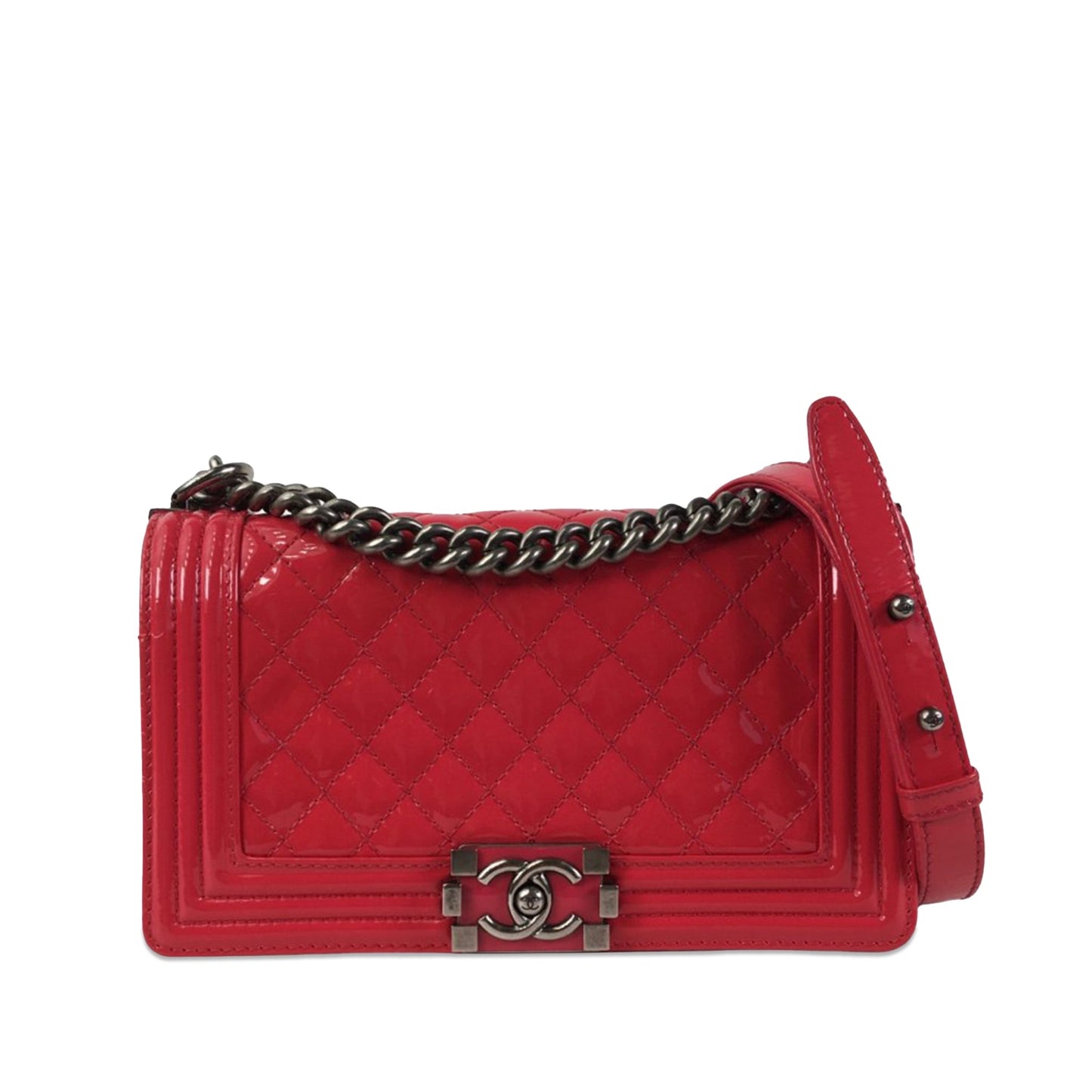 CHANEL Medium Patent Boy Flap Crossbody Bag