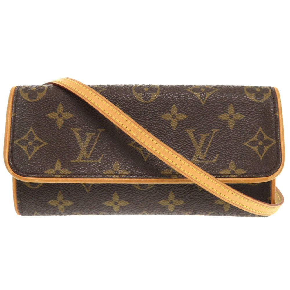 Louis Vuitton M51854 Pochette Twin PM Monogram Canvas Brown Shoulder Bag