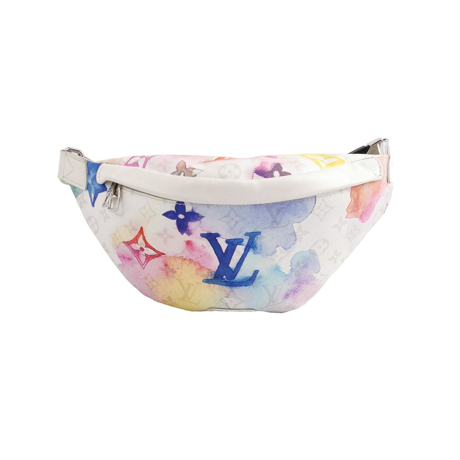 Louis Vuitton Bumbag Canvas Leather Watercolor White Handbag