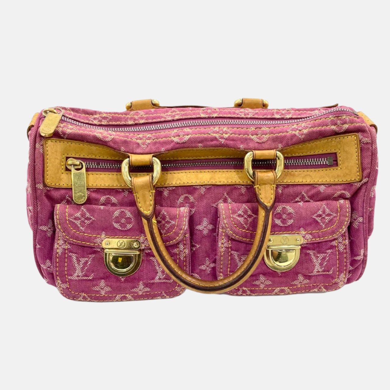 Louis Vuitton Denim Neo Speedy Boston Pink Travel Bag Pink 1