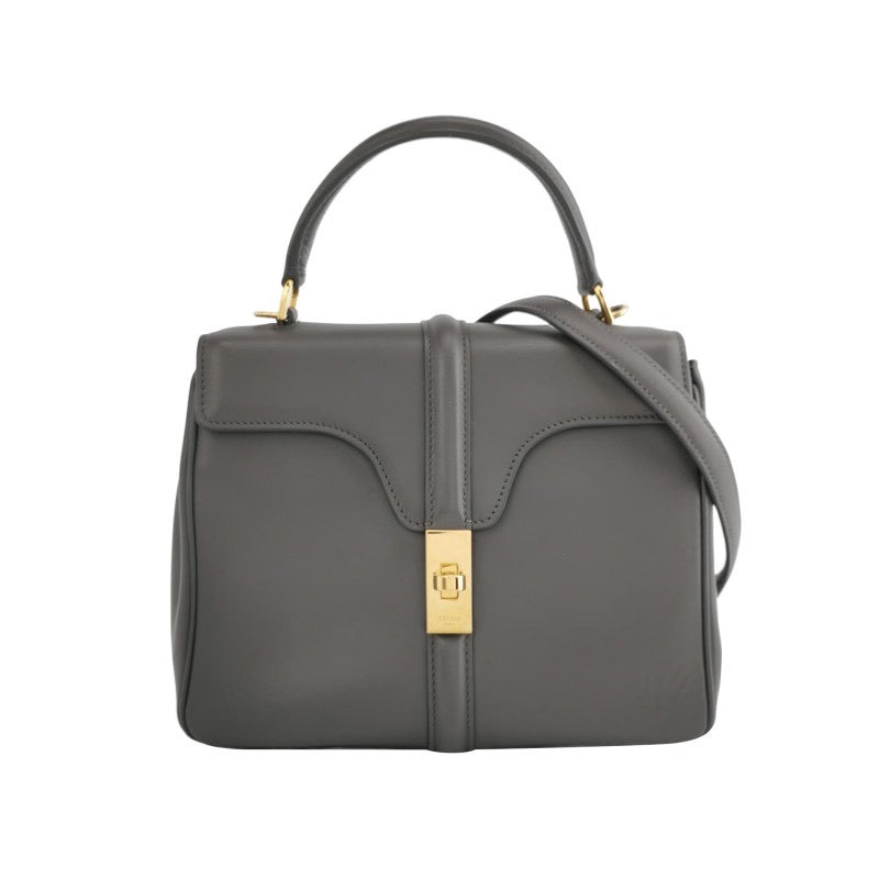 Celine Bag Grey Smooth Calfskin Leather Small Travel Bag