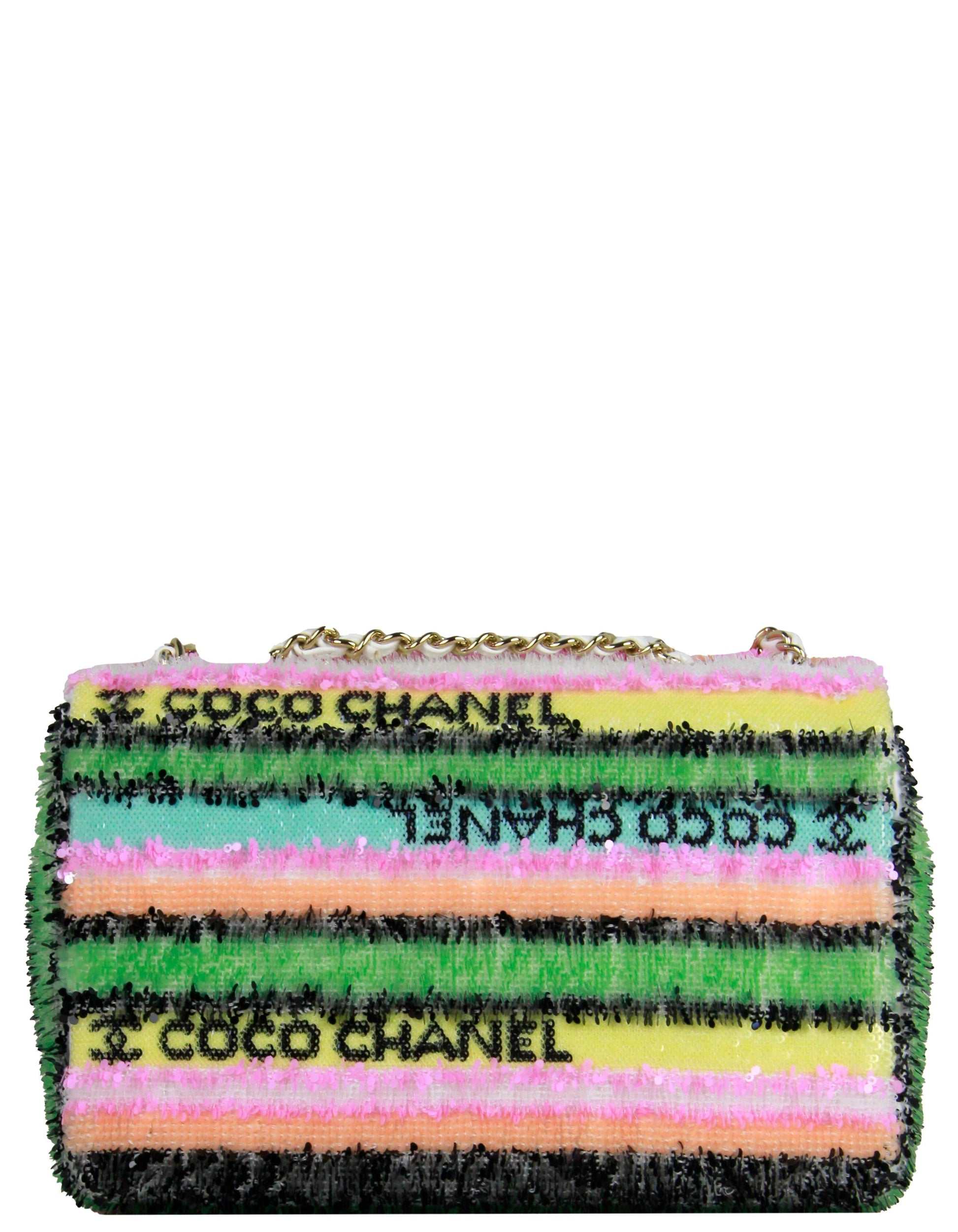 Chanel Multicolor Pastel Sequin Coco Mini Flap Bag