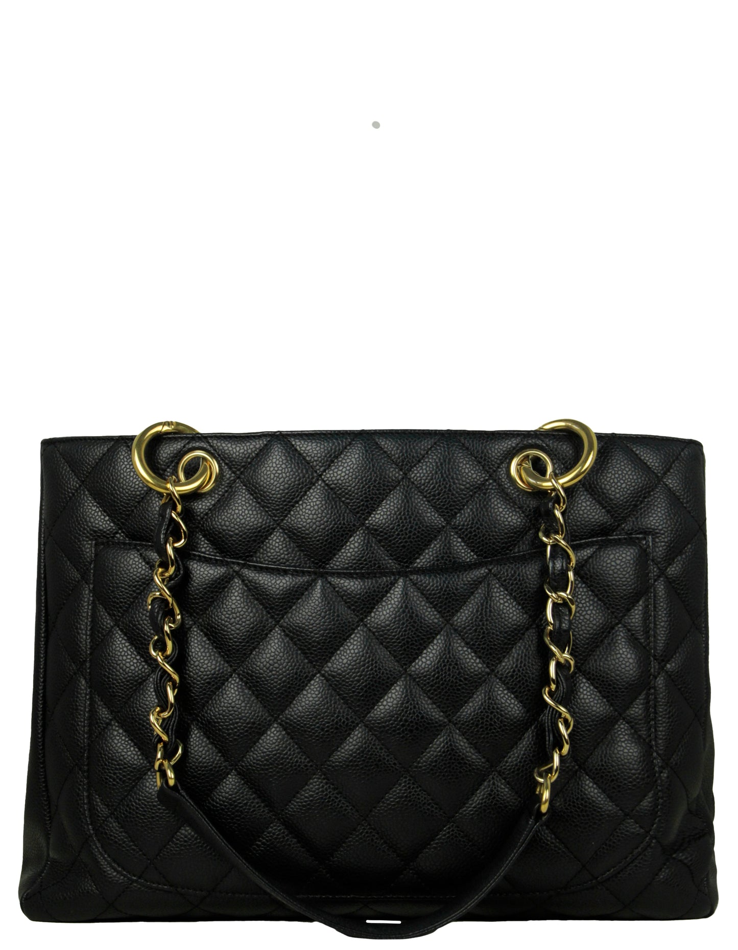 Chanel Black Caviar Leather Quilted Grand Shopper Gst Women Shoes
