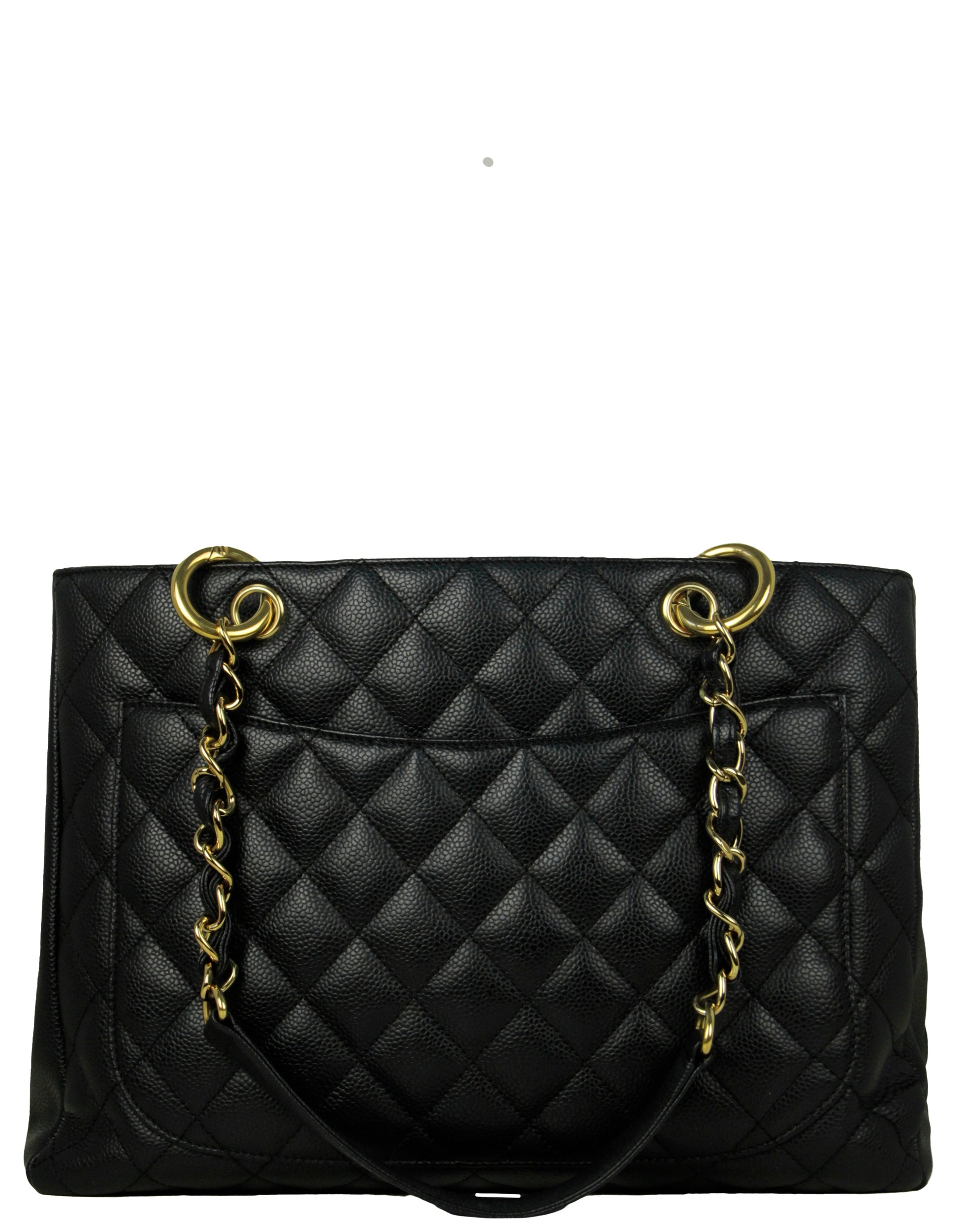 Chanel Black Caviar Leather Quilted Grand Shopper Gst Women Shoes