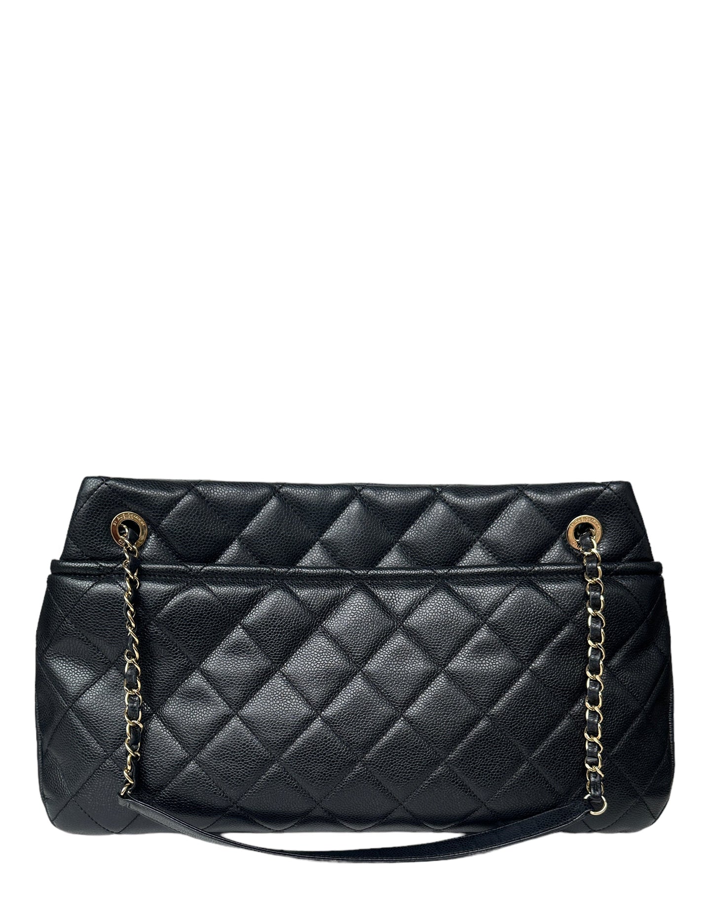 Chanel Black Caviar Leather Timeless Soft Shopper Women Shoes