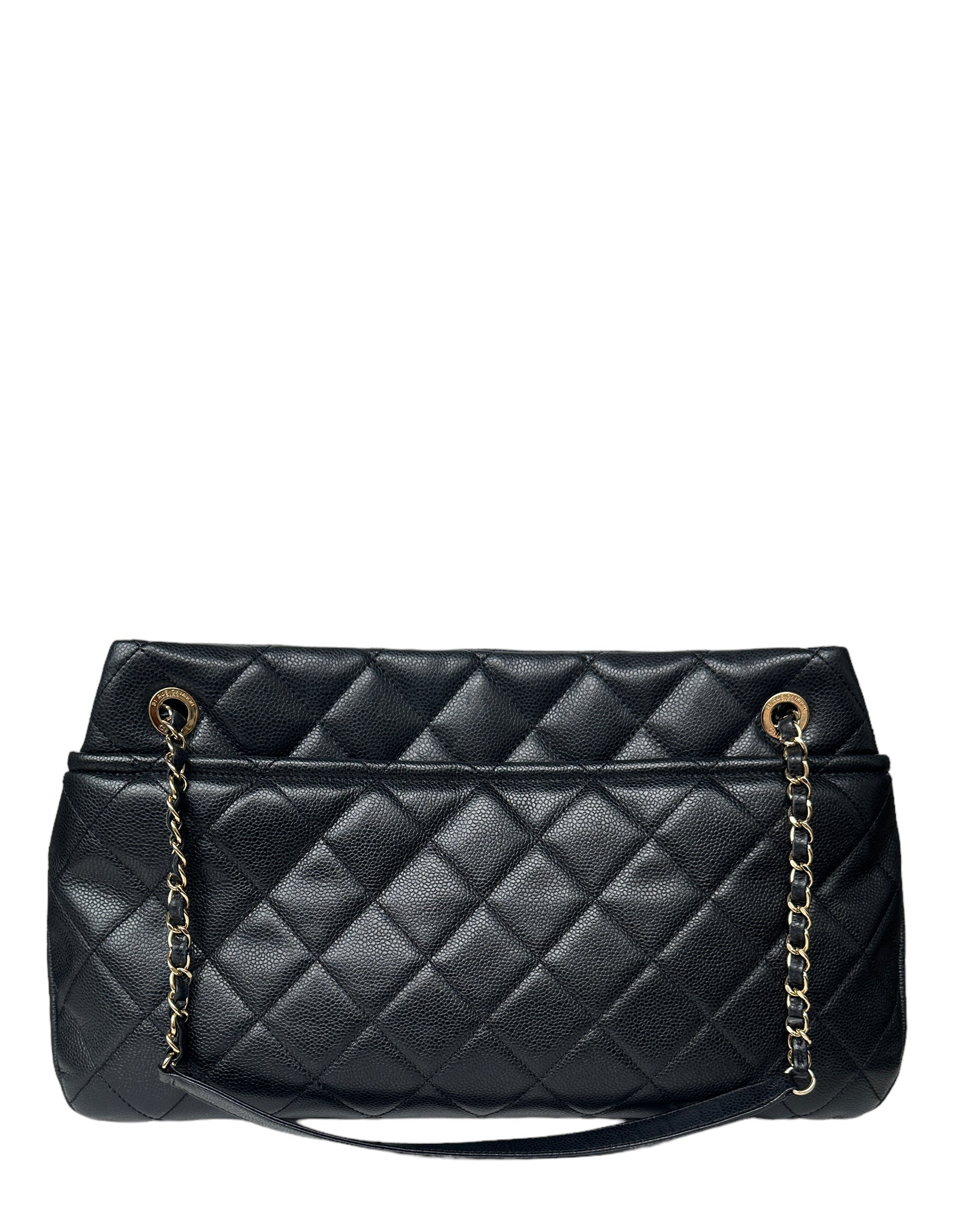 Chanel Black Caviar Leather Timeless Soft Shopper Women Shoes