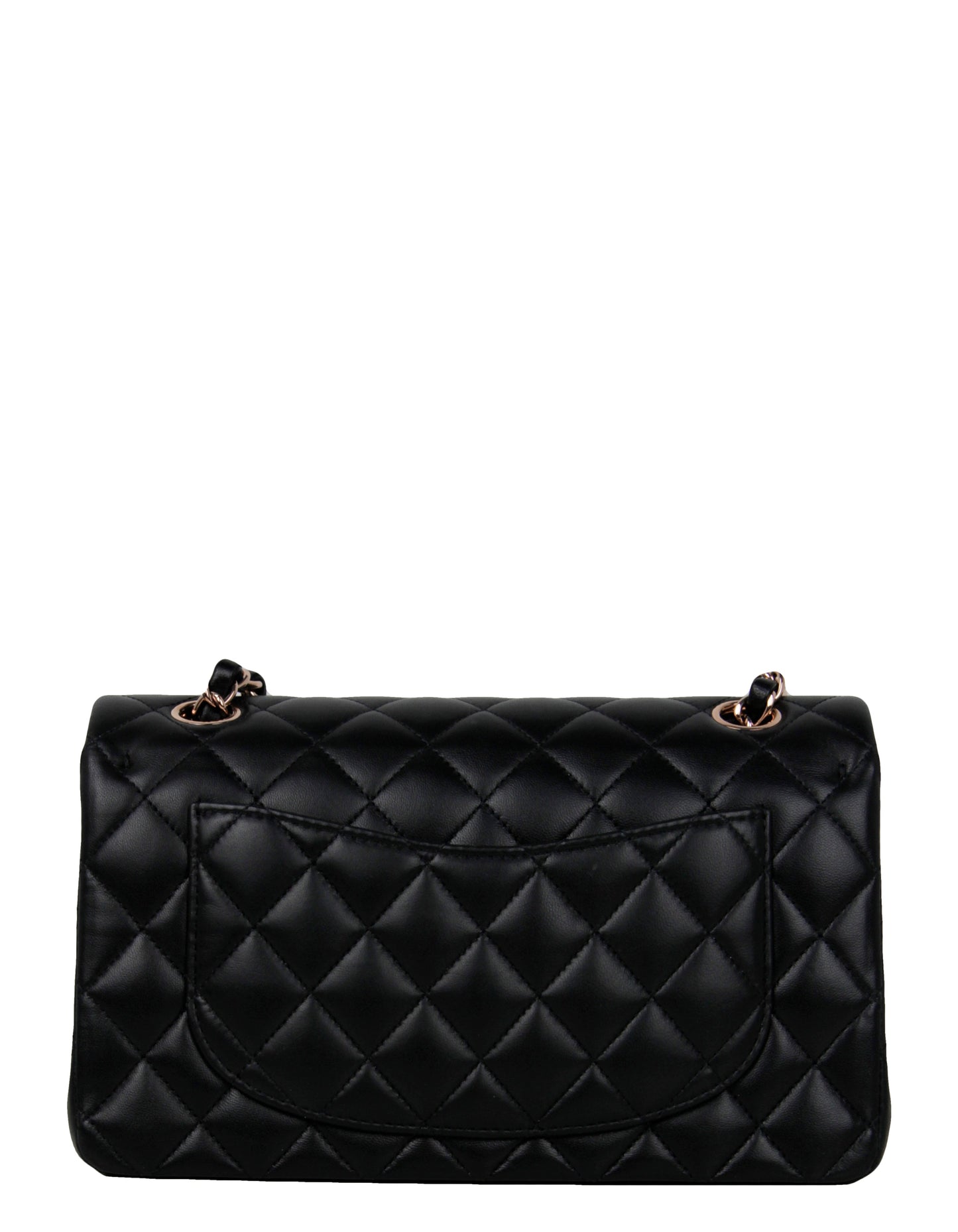 Chanel Black Lambskin Double Flap Small Classic Bag W/ Rhw