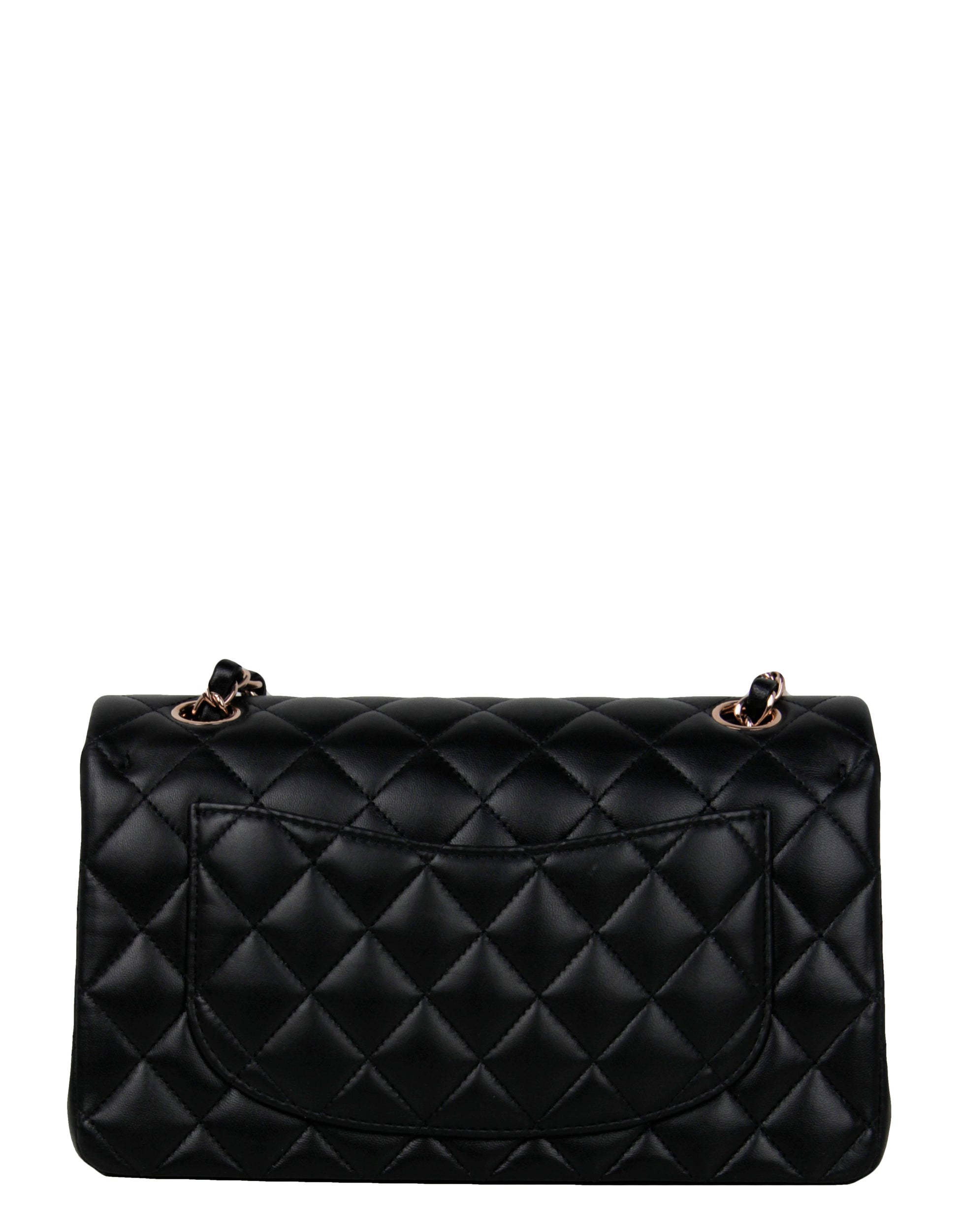 Chanel Black Lambskin Double Flap Small Classic Bag W/ Rhw
