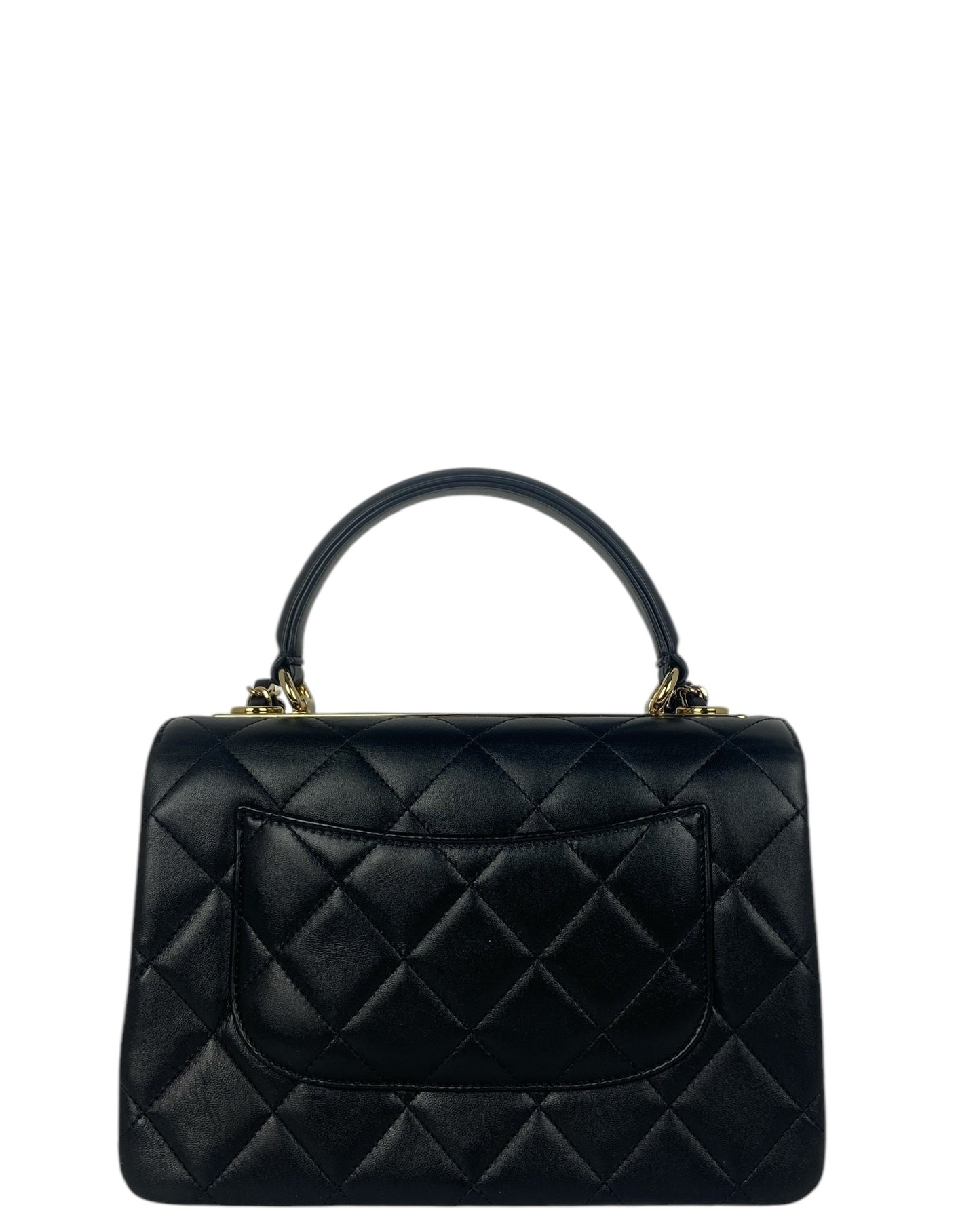 Chanel 2025 Black Lambskin Quilted Trendy CC Handbag