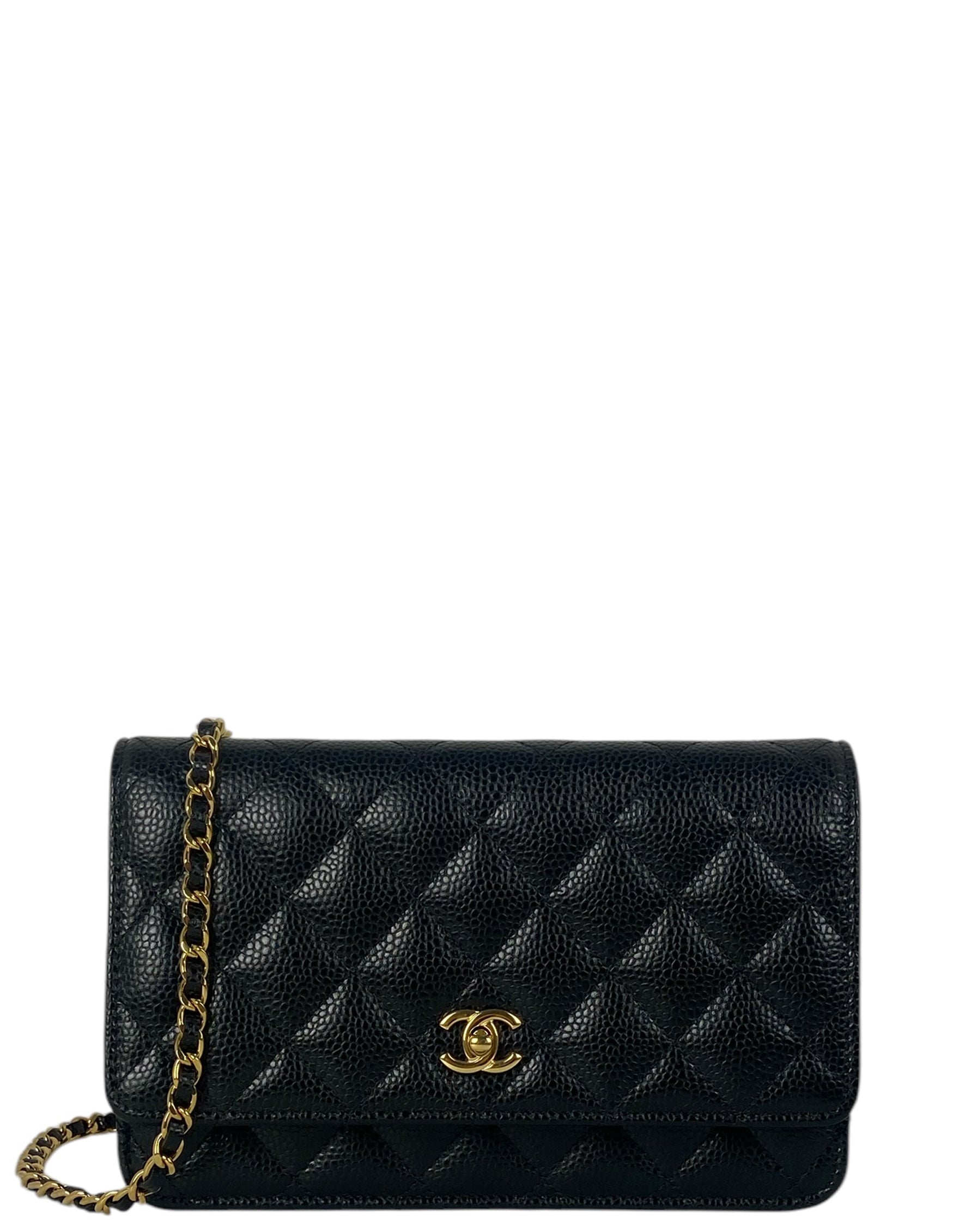 Chanel Black Caviar Leather Twistlock Woc Bag
