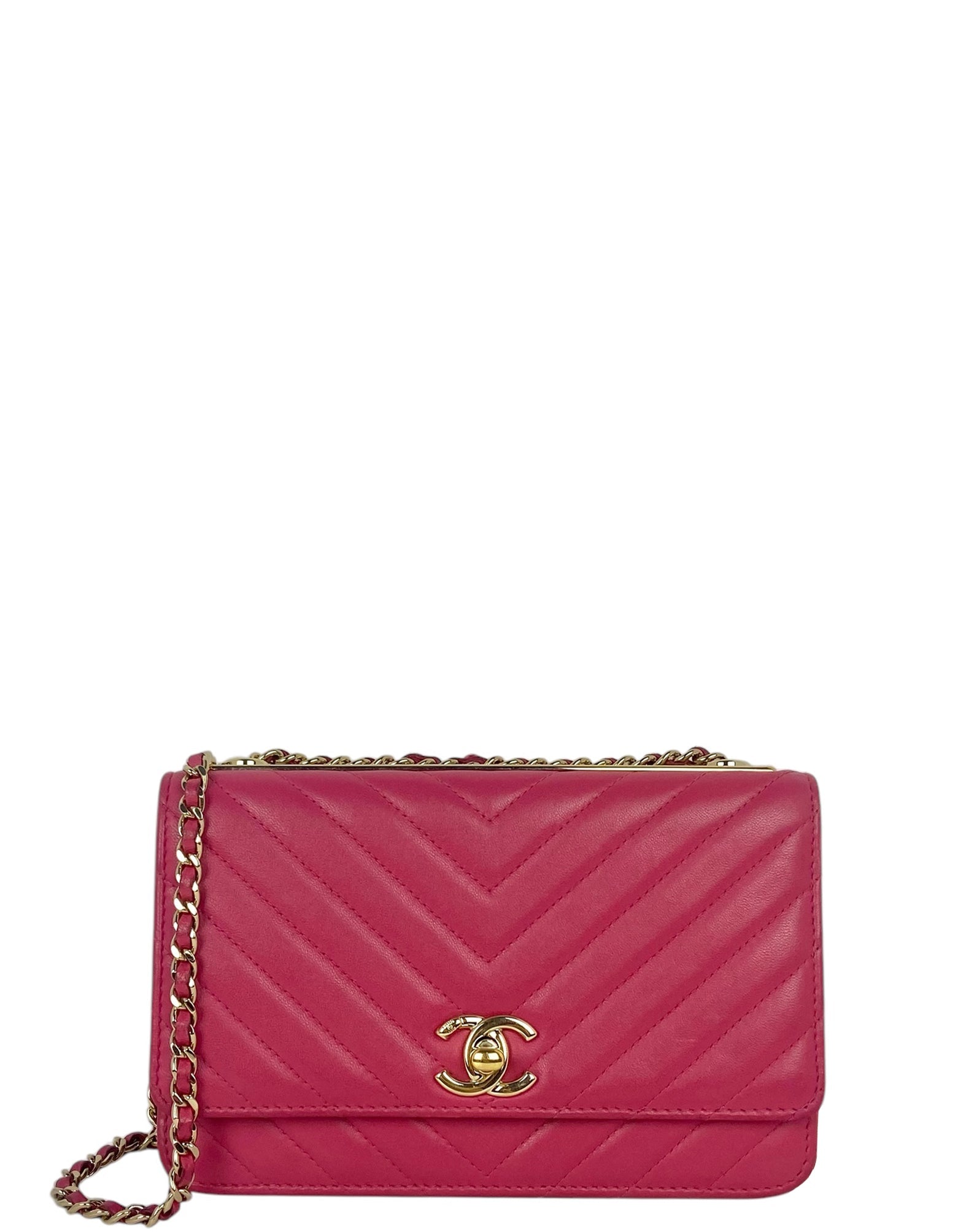 Chanel Pink Chevron Trendy CC WOC Women