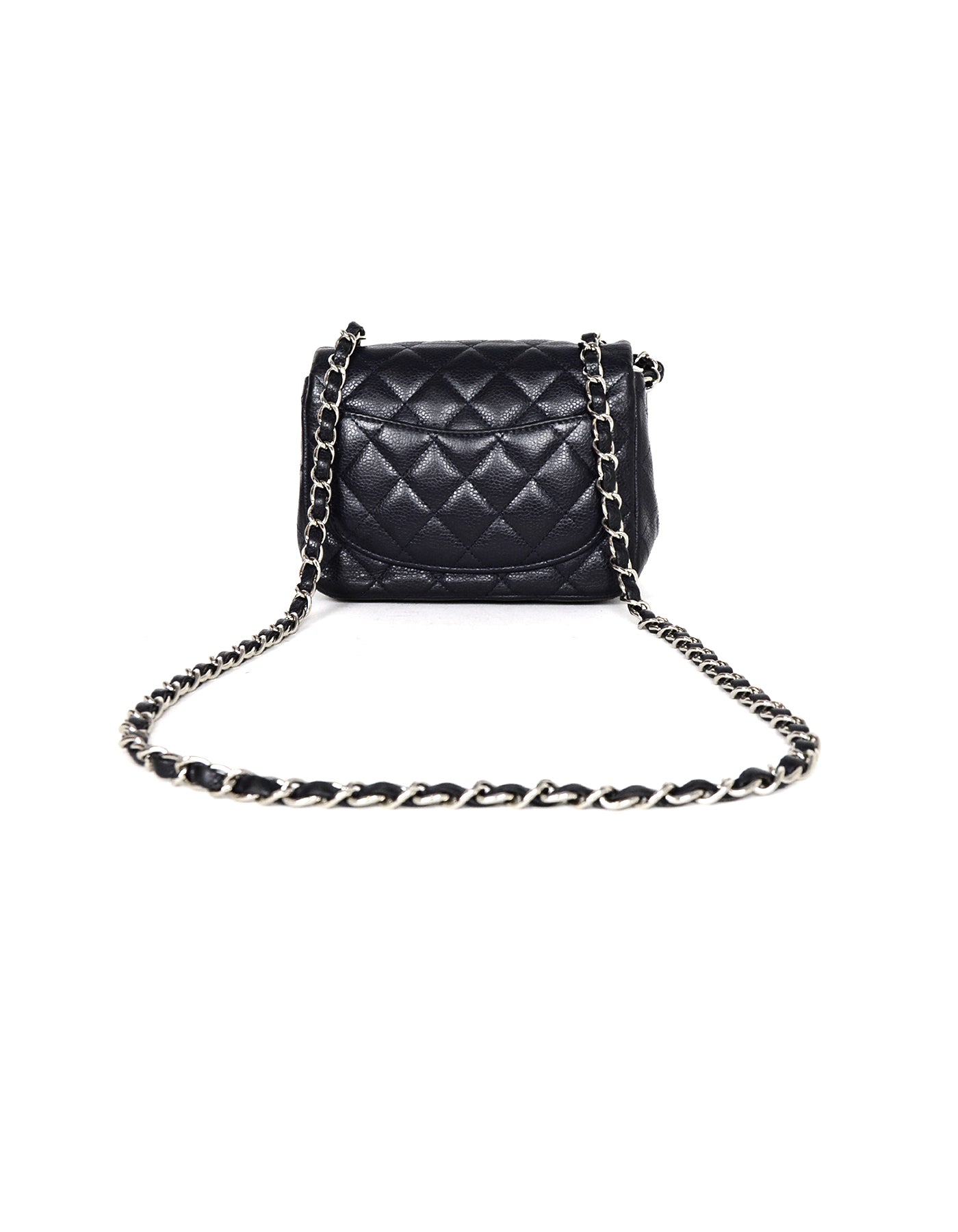 Chanel Navy Caviar Leather Mini Classic Women Shoes