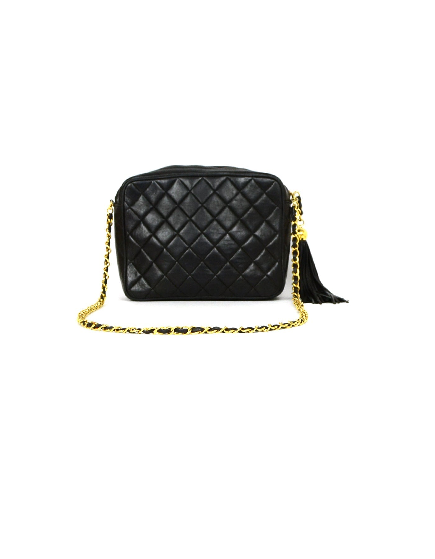 Chanel Black   Lambskin Quilted CC Camera Crossbody Bag