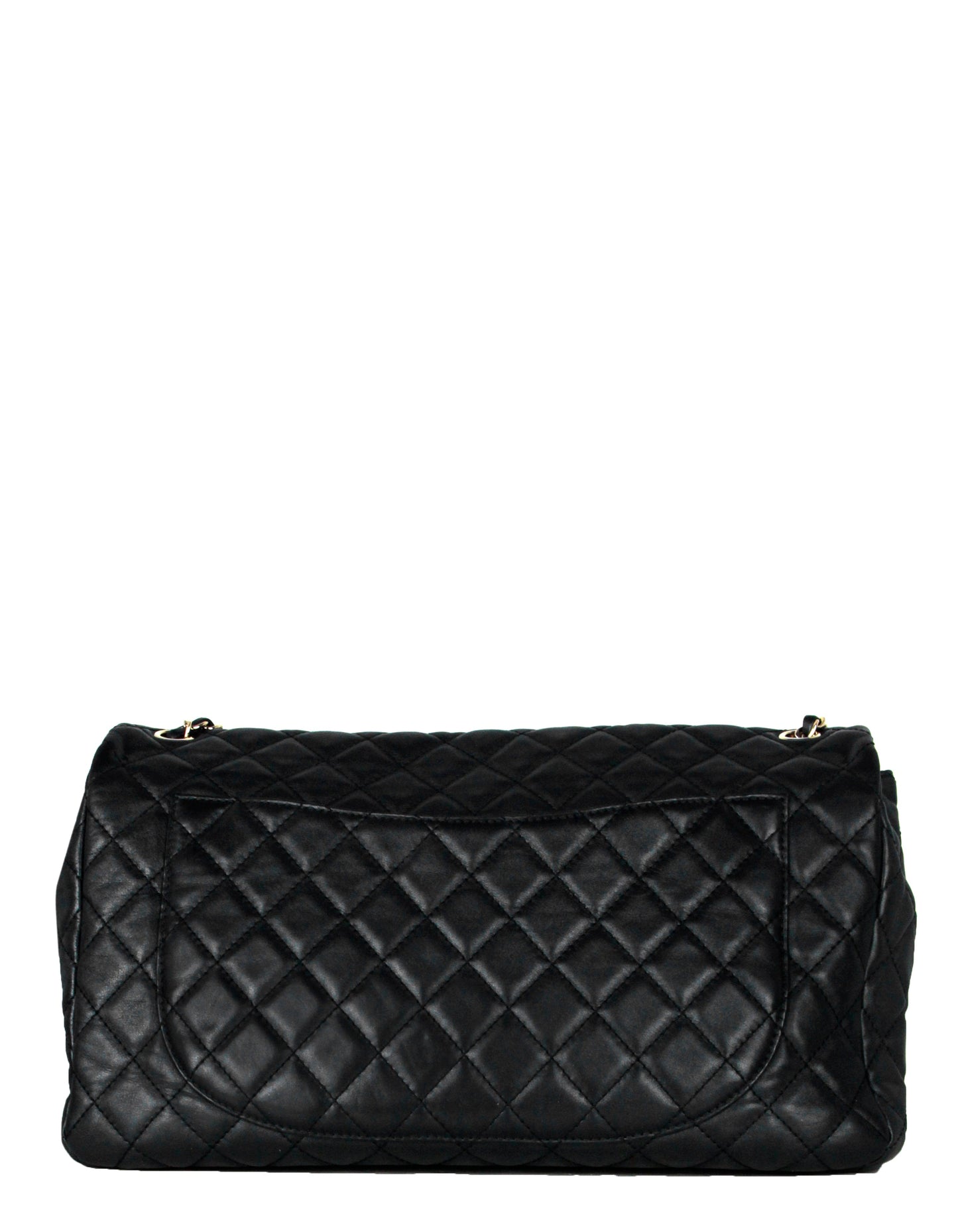 Chanel Black Leather Quilted Xxl Airlines Flap Women Shoes
