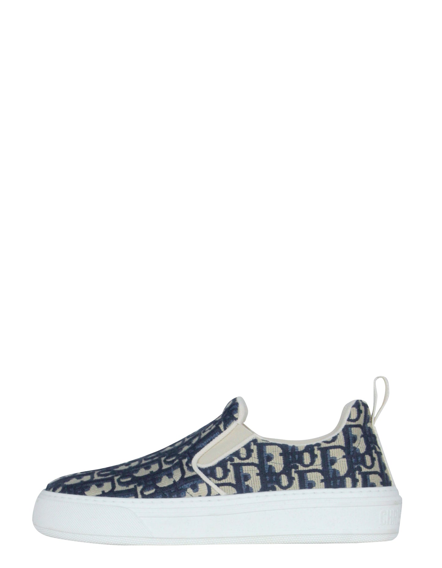 Dior Shoe Christian Oblique Solar Sneakers sz 38 Canvas Monogram Blue Shoes