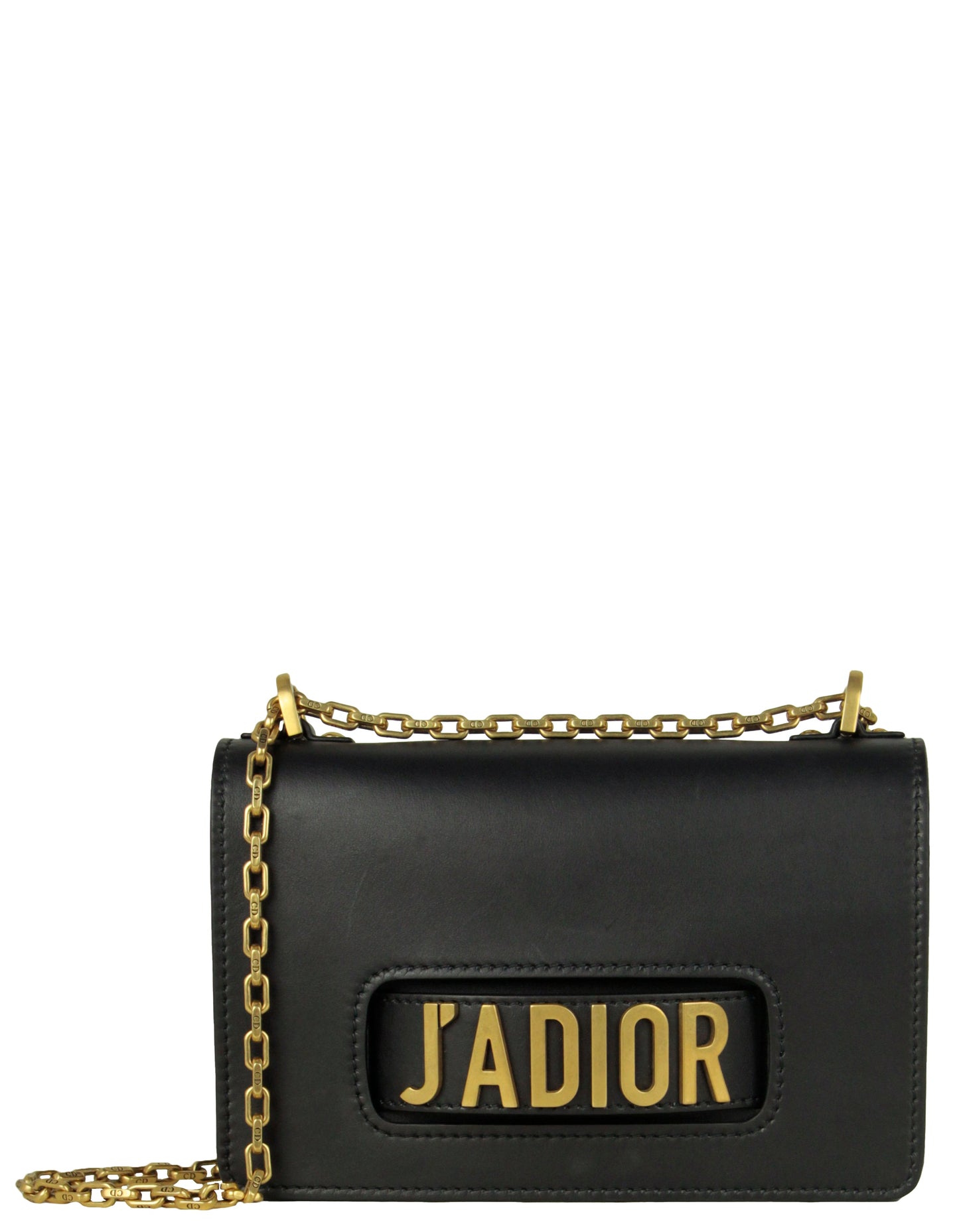 Dior Handbag Christian J'A Bag Leather Black Chain Shoulder Bag