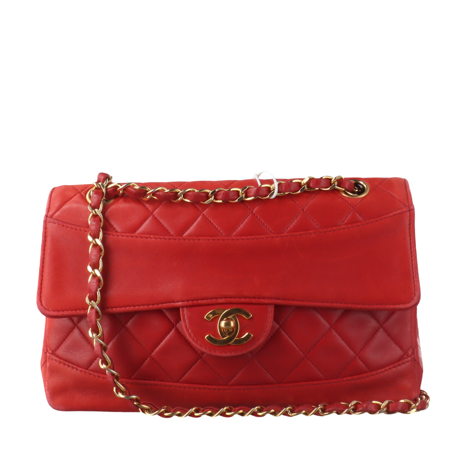 Chanel Classic Flap Lambskin 24k Hardware Red Gold Leather Handbag Hardware 1